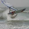 WSR Teamrider Henri aerial jibing his new RRD Cult Wave 48@da Brouwersdam 19.06.03