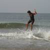 Martin flying his skimboard over the waves @ Haamstede 09.11.03