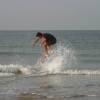 Martin jumping his Eden Proskimboard @ Haamstede 09.11.03