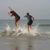 Martin & Myrthe; M&M in full skimboardaction @ Haamstede 09.11.03