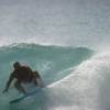 Big local longboarder in da barrel @ Maycox Barbados 28.01.04