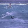 Windsurfer against kitesurfer @ Ocean Spray Apartments Barbados 2002, Paolo flies....