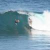 Kelly Slater & photographer in the tube @ Bathsheba Barbados 03.02.05