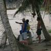 Lifeguard explaining Soupbowls @ Bathsheba Barbados