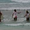 Da girls entering the water @ Brandons Barbados
