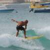 Arjen surfing in the Carlisle Bay @ Barbados