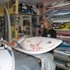 Arjen checking the new 2007 Fanatic Boards @ Windsurfing Renesse 01.08.06