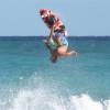 Dioni Guadagnino flying up side down on his tow in surfboard @ Watermen Festival 2007