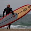 Arjen and the wooden Starboard SUP 12'2 @ the beach of Nieuw-Haamstede