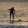 Volker Mr. Skimboarding.nl giving it a try on the SUP board @ Nieuw-Haamstede