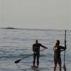 Arjen & Brian paddling out on their SUP boards @ Renesse