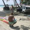 Brian rigging his sail @ Sandy Beach Barbados