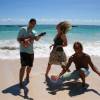 Ivo, Mariana & Brian @ de Action Beach Silver Sands Barbados