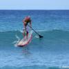 Arjen sup on his 12'2 @ Bats Rock Barbados