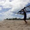 Kiter Maarten grabbin Arjen's windsurfset for a session @ Silver Rock Barbados