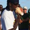 Silver Sands man Full Moon blowing the conch @ the Barbados Watermen Festival 2008