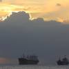 Ships anchored in the Carlisle Bay @ Bridgetown Barbados