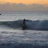 Arjen surfing into the sunset @ the Westcoast of Surfers Paradise Barbados