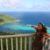 Adelimar pointing out where Columbus sailed in 1493 @ Virgin Gorda