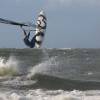 Arjen taking of with the new Sailboards Tarifa Twin Fin @ Renesse