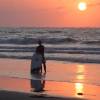 Bodyboarder Tim in the sunset @ da Northshore of Renesse