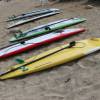 SUP boards @ Fistral Beach ready for the contest