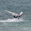 Aerial jibe with the 95 Sailboards Tarifa Freewave